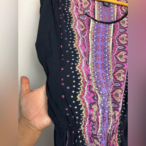 Angie Mini Dress Size S Boho Collarless Lightweight made in India Western - Picture 6 of 14